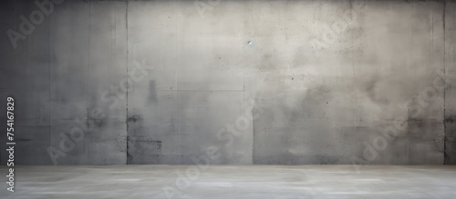 An empty room with a grey concrete wall and floor. The room appears stark and industrial, devoid of any furniture or decor.