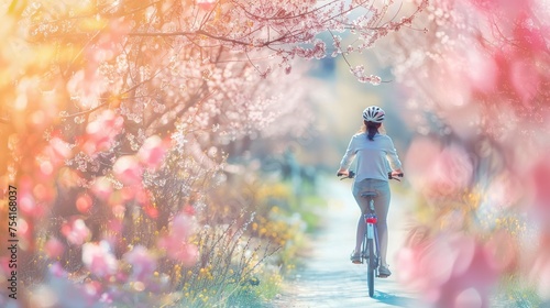 A cyclist enjoys a serene r...