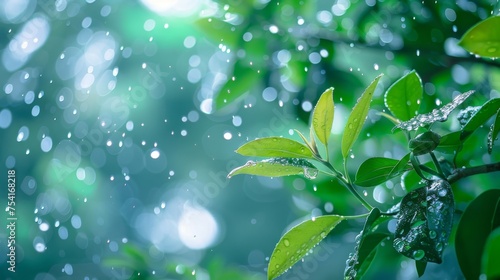 Vibrant green leaves are ad...