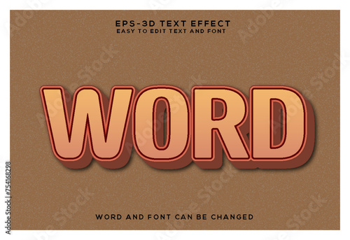 Word 3d text effect 