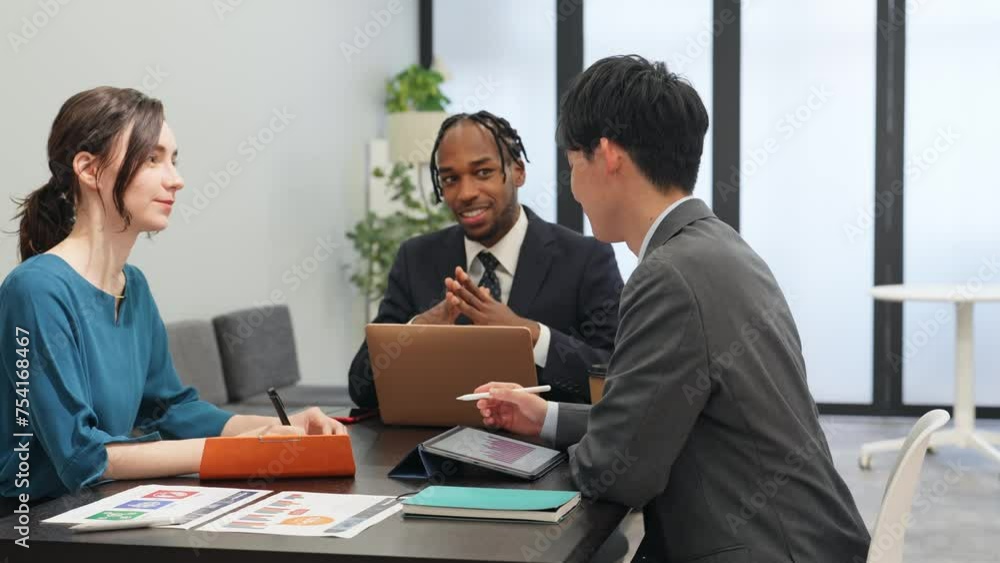 Multinational businesspeople meeting in office. International business. Multinational businesspeople meeting in office. International business.