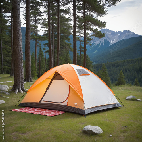 A camping tent isolated on transparent background