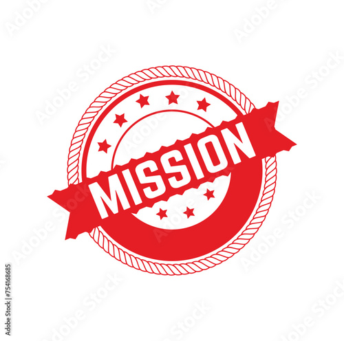 Mission Rubber stamp design. VECTOR ILLUSTRATION.
