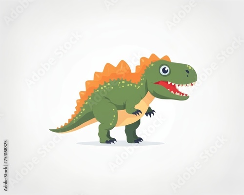 Cute cartoon dinosaur isolated on a white background. illustration.