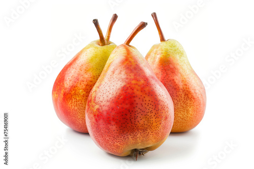 Juicy pears trio on white