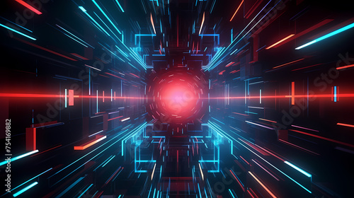 Sci-fi futuristic futuristic sci-fi tunnel, neon tunnel background