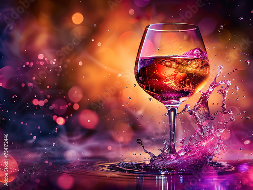Delicious wine photography, explosion flavors, studio lighting, studio background, well-lit, vibrant colors, sharp-focus, high-quality, artistic, unique, award-winning photograph