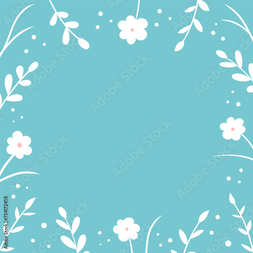 Textbox frame with flowers and plants. Abstract vector illustration