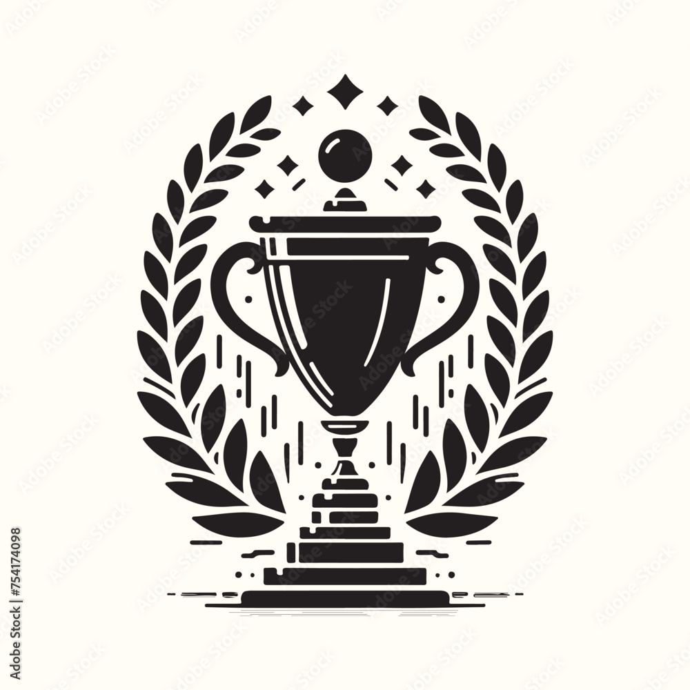 Trophy or Crest silhouette vector illustration Trophy or Crest silhouette vector illustration