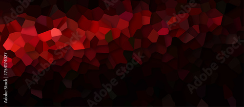 pastel light red stain glass broken tile dark background. geometric pattern with 3d shapes vector Illustration. red broken wall paper in decoration.  low poly crystal mosaic background.