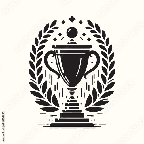 Trophy or Crest silhouette vector illustration