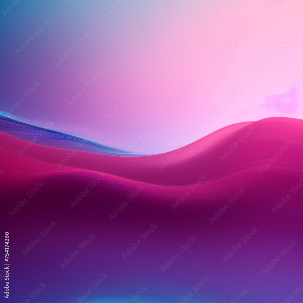 Flamboyant pink and purple waves flow smoothly in an abstract design - obrazy, fototapety, plakaty 