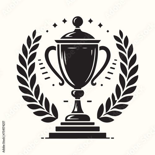 Trophy or Crest silhouette vector illustration