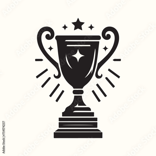 Trophy or Crest silhouette vector illustration