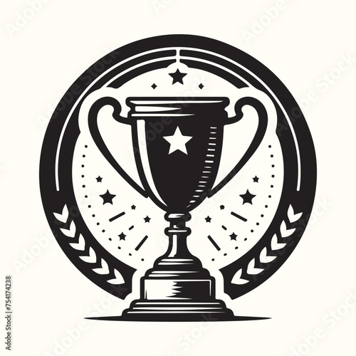 Trophy or Crest silhouette vector illustration