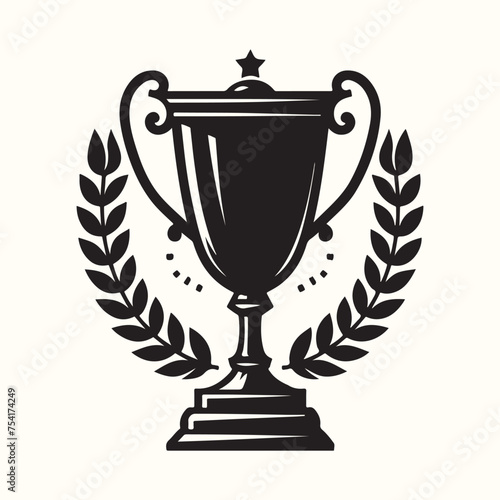 Trophy or Crest silhouette vector illustration