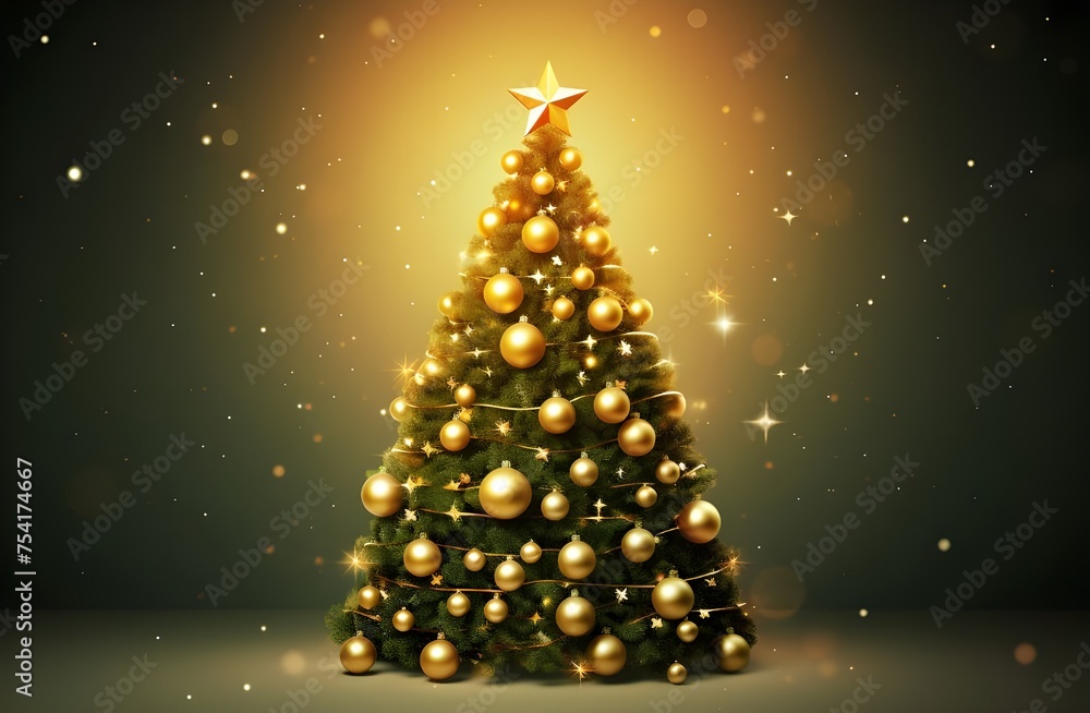 Golden Christmas Tree Background with Copy Space
Golden Christmas Tree Background with Copy Space