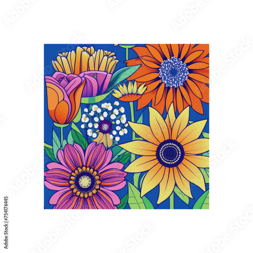 Beautiful flowers int he spring vector illustration