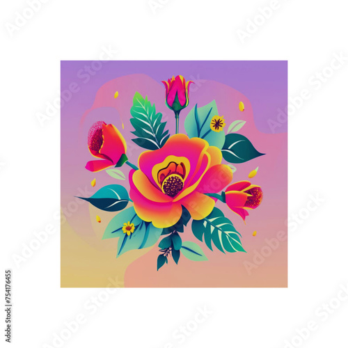 Beautiful flowers int he spring vector illustration