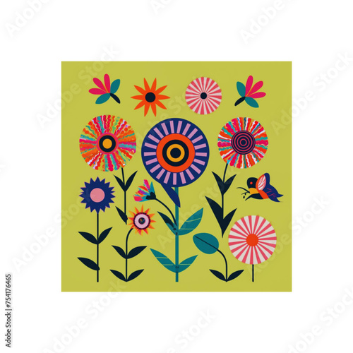 Beautiful flowers int he spring vector illustration