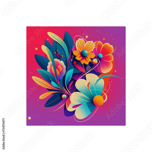 Beautiful flowers int he spring vector illustration