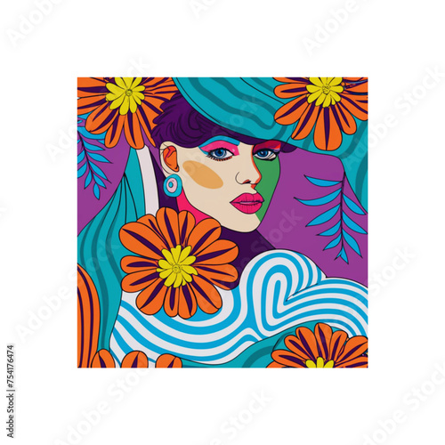 Beautiful flowers int he spring vector illustration