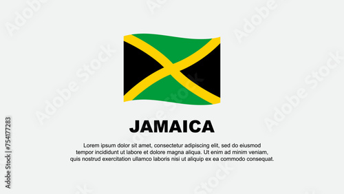 Jamaica Flag Abstract Background Design Template. Jamaica Independence Day Banner Social Media Vector Illustration. Jamaica Background