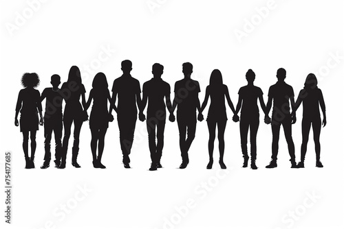 business people silhouettes handing hands togehter