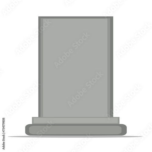 blank tombstone isolated on white background. 