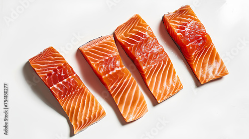 Ocean Elegance: Salmon Fillet Showcase on a Crisp White Palette