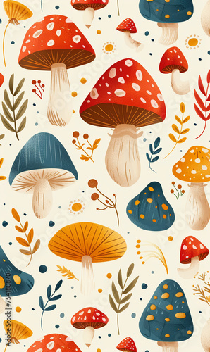 pattern with mushrooms