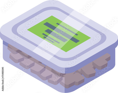 Bread crouton box icon isometric vector. Cube nutrition snack. Petite grain