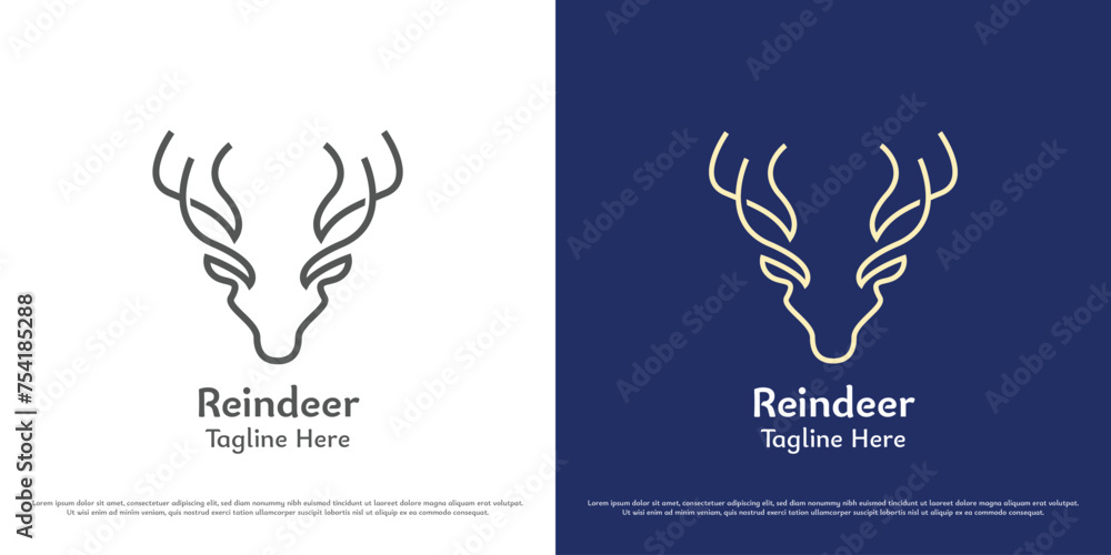 Deer antler logo design illustration. Line silhouette zoo jungle forest wildlife animal deer reindeer horn club hunter stag doe ruminant hart antelope. Simple minimal minimalist elegant icon symbol. Deer antler logo design illustration. Line silhouette zoo jungle forest wildlife animal deer reindeer horn club hunter stag doe ruminant hart antelope. Simple minimal minimalist elegant icon symbol.