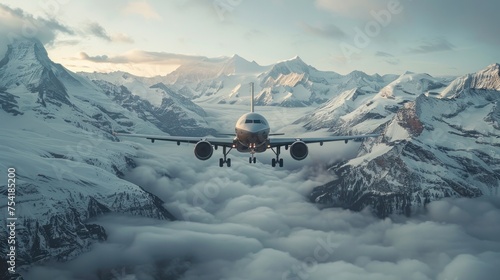 Aerial view from a plane passing over beautiful snow-capped mountains in winter. Including the cities of Provo, Farmington Bountiful, Orem, and Salt Lake City, Utah, United States.
