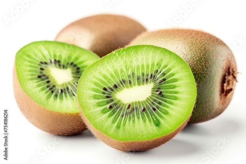 Kiwi fruit isolated on white background.