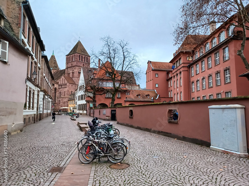 New Year's Day in Strasbourg. Streets of Petite France