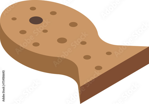 Fish bread crouton icon isometric vector. Toasted stick. Value dietary toasted