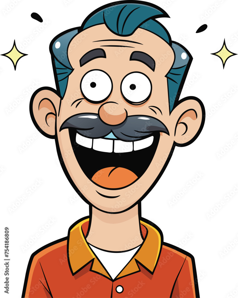 man with a smile vector illustration, happy man vector illustration