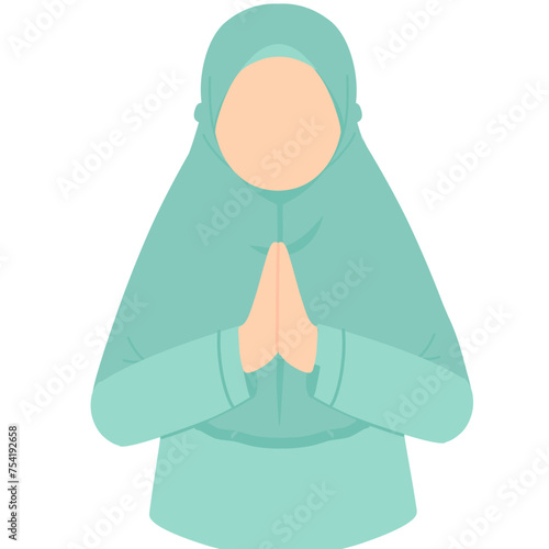 Muslimah Women Female Elements for Greetings Ramadan Eid Al-Fitr Eid Al-Adha