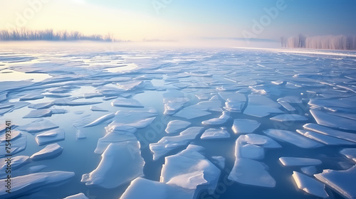 Frozen lake  ice texture background