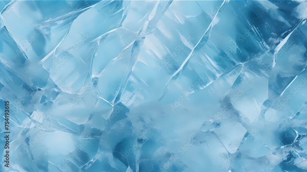 Fototapeta premium Beautiful winter natural blue frozen surface texture