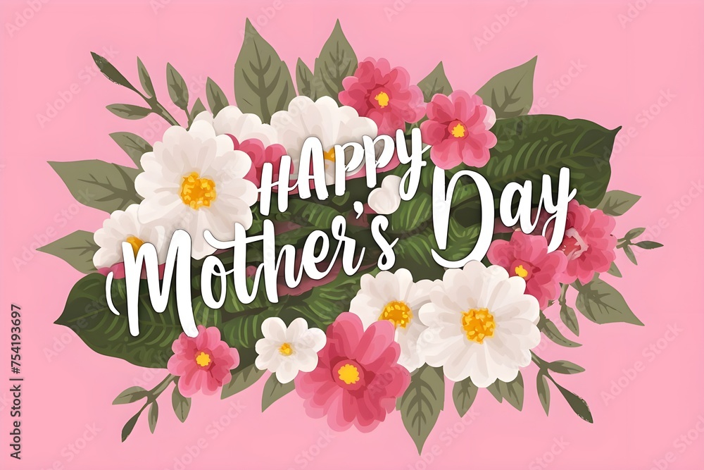 Happy mother's day letters with flowers, happy mother's day text, mother's day 