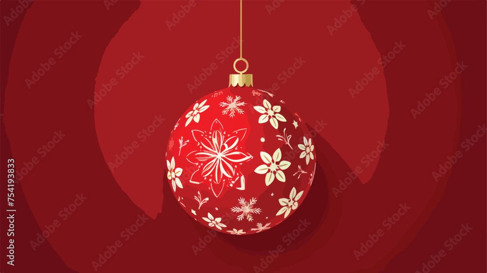 Hanging abstract Christmas ball vector illustration