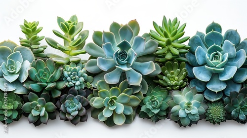 Vibrant greens an expansive arrangement of succulents displaying a spectrum of colors and shapes, beautifully captured in a single, harmonious composition.