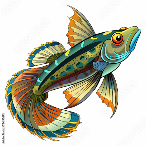 Goby, real fish ,white background photo
