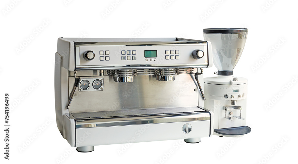 Espresso maker and empty electrical grinder