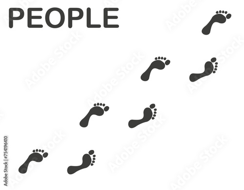 Human feet. Feet icon isolated on white background.