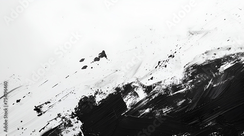 Black and white abstract paint brush wallpaper. generative ai