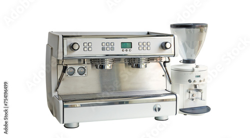 Obraz na płótnie Espresso maker and empty electrical grinder w salonie