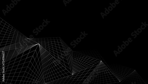 Abstract architectural design 3d drawing